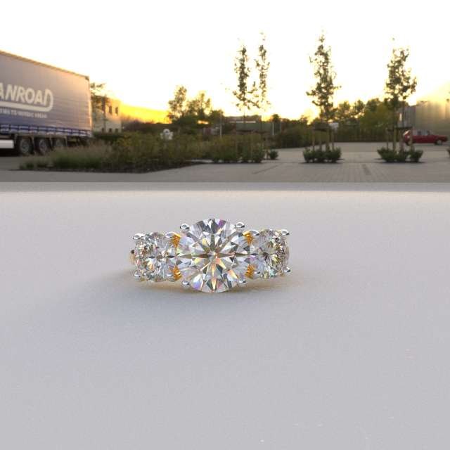 Avarta Jewellery 18k Gold 2.50 Carat Moissanite Solitaire Cocktail Ring