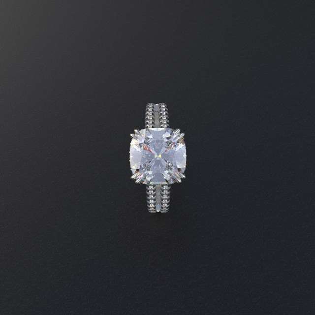 Avarta Jewellery 18K White Gold Engagement Cocktail Ring With Moissanite