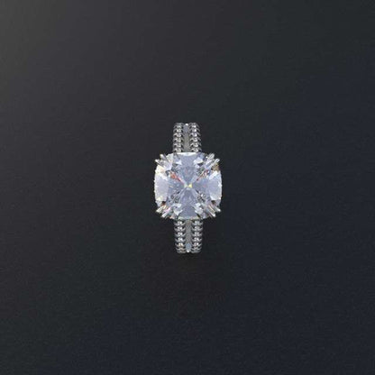 Avarta Jewellery 18K White Gold Engagement Cocktail Ring With Moissanite