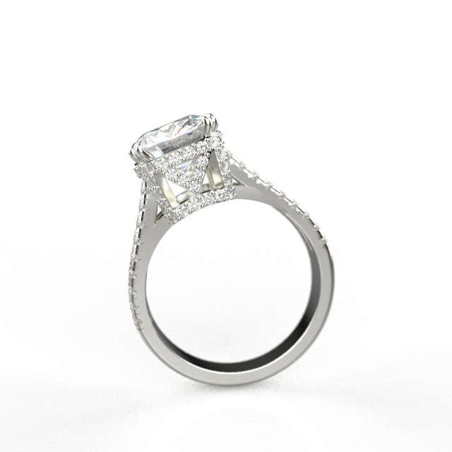 Avarta Jewellery 18K White Gold Engagement Cocktail Ring With Moissanite