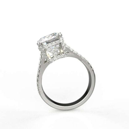 Avarta Jewellery 18K White Gold Engagement Cocktail Ring With Moissanite