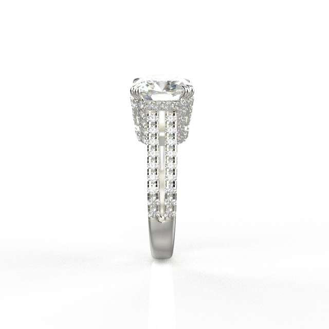 Avarta Jewellery 18K White Gold Engagement Cocktail Ring With Moissanite