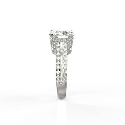 Avarta Jewellery 18K White Gold Engagement Cocktail Ring With Moissanite