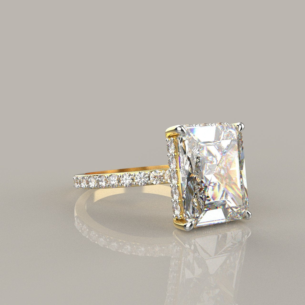 Avarta Jewellery 18k Gold 3 Carat Solitaire Moissanite Cocktail Ring Secondary image