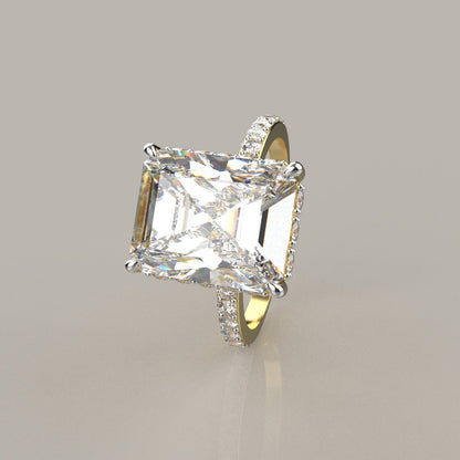 Avarta Jewellery 18k Gold 3 Carat Solitaire Moissanite Cocktail Ring
