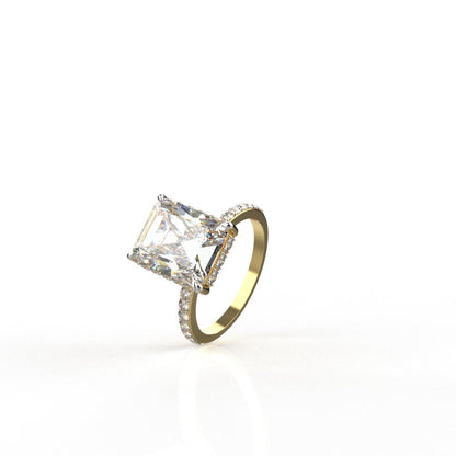 Avarta Jewellery 18k Gold 3 Carat Solitaire Moissanite Cocktail Ring