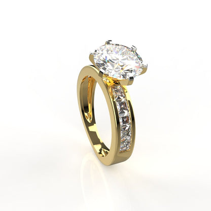 2.50 Ct Solitaire Moissanite Ring | 14k & 18k Brilliant & Princess Cut Ring by Avarta Jewellery