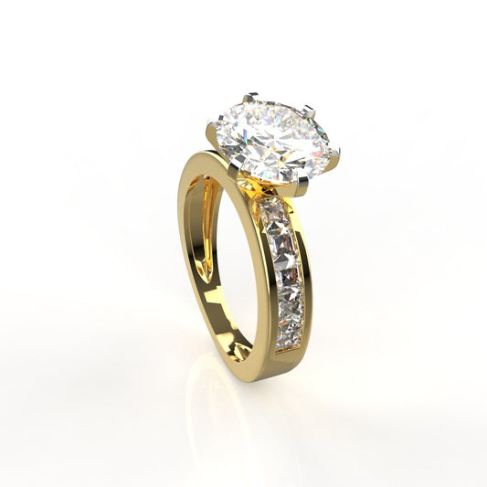 2.50 Ct Solitaire Moissanite Ring | 14k & 18k Brilliant & Princess Cut Ring by Avarta Jewellery