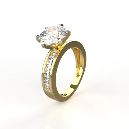 2.50 Ct Solitaire Moissanite Ring | 14k & 18k Brilliant & Princess Cut Ring by Avarta Jewellery
