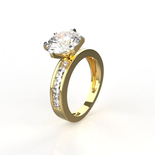 2.50 Ct Solitaire Moissanite Ring | 14k & 18k Brilliant & Princess Cut Ring by Avarta Jewellery