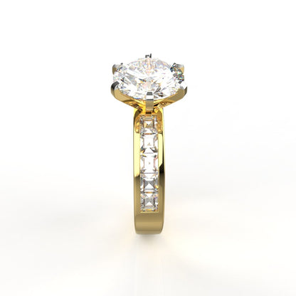 2.50 Ct Solitaire Moissanite Ring | 14k & 18k Brilliant & Princess Cut Ring by Avarta Jewellery
