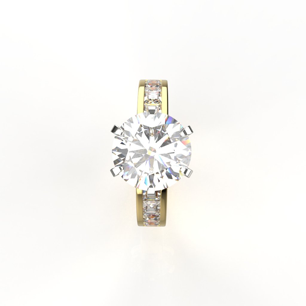 Avarta Jewellery Gold 2 Carat Solitaire and 50 cents Princess Lab Grown Diamond Ring