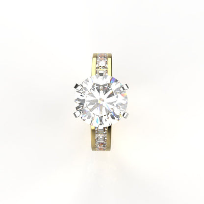 Avarta Jewellery Gold 2 Carat Solitaire and 50 cents Princess Lab Grown Diamond Ring