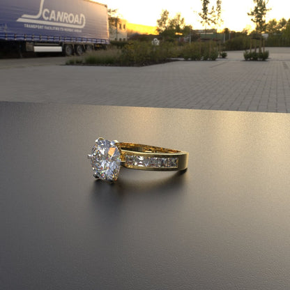 2.50 Ct Solitaire Moissanite Ring | 14k & 18k Brilliant & Princess Cut Ring by Avarta Jewellery