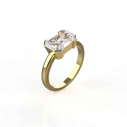 Avarta Jewellery 1.75 Carat Emerald Cut Lab Grown Solitaire Diamond Unisex Ring