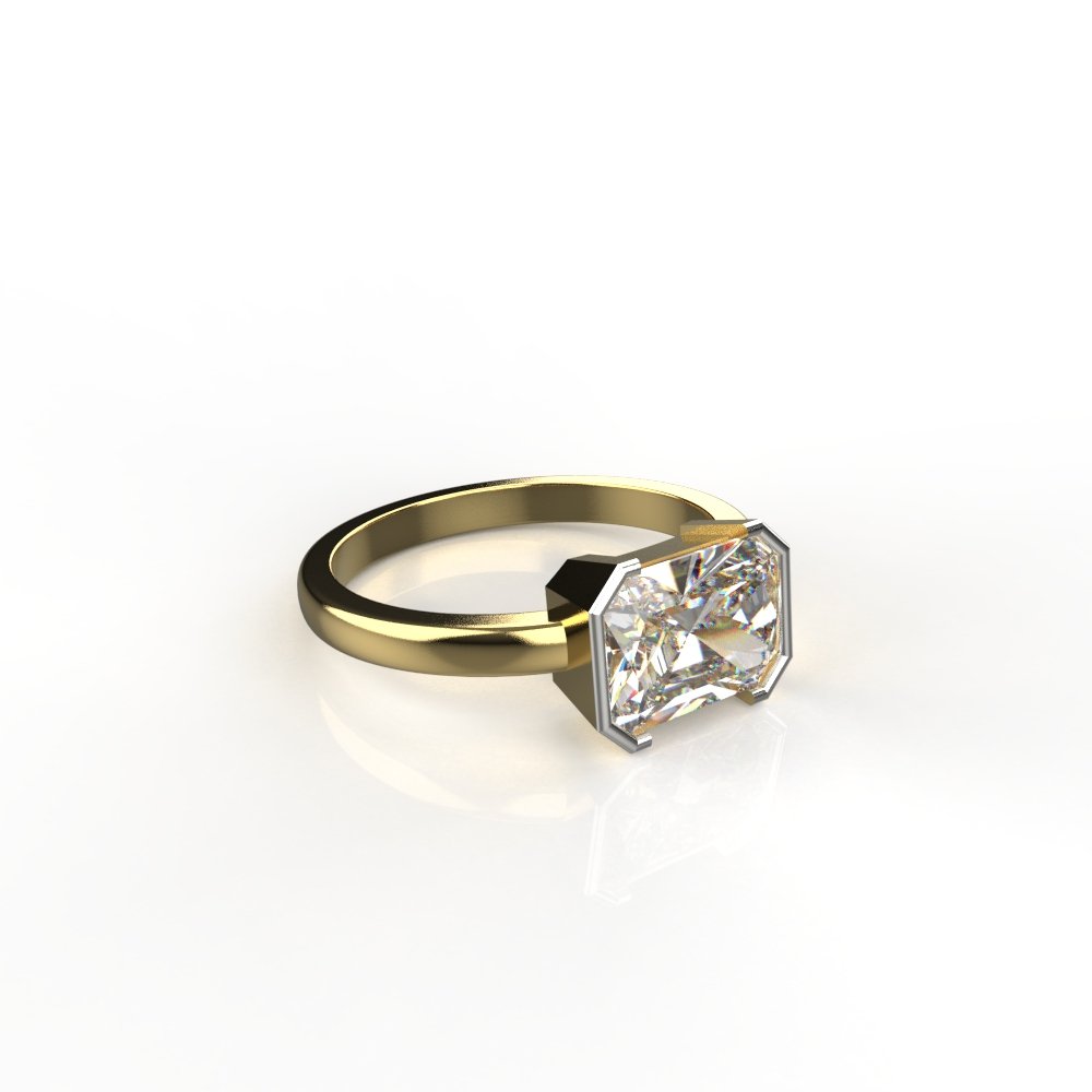 Avarta Jewellery 1.75 Carat Emerald Cut Moissanite Solitaire Unisex Ring