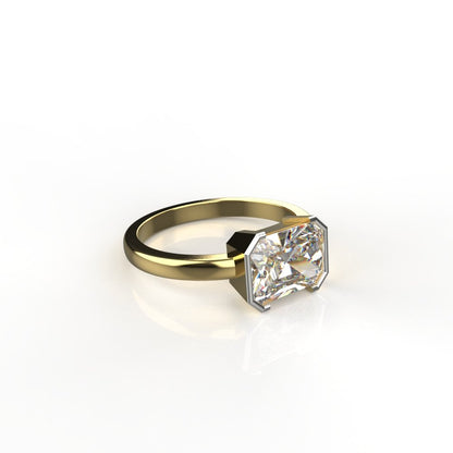 Avarta Jewellery 1.75 Carat Emerald Cut Moissanite Solitaire Unisex Ring