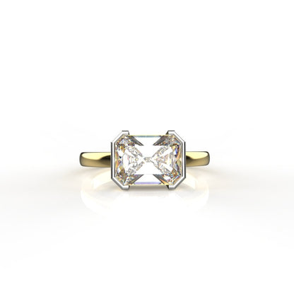 Avarta Jewellery 1.75 Carat Emerald Cut Moissanite Solitaire Unisex Ring