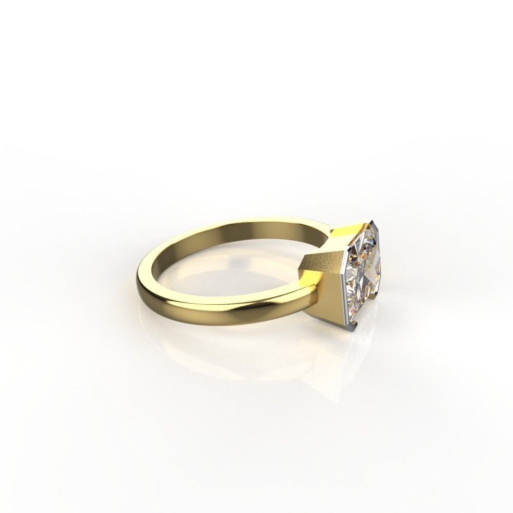 Avarta Jewellery 1.75 Carat Emerald Cut Moissanite Solitaire Unisex Ring