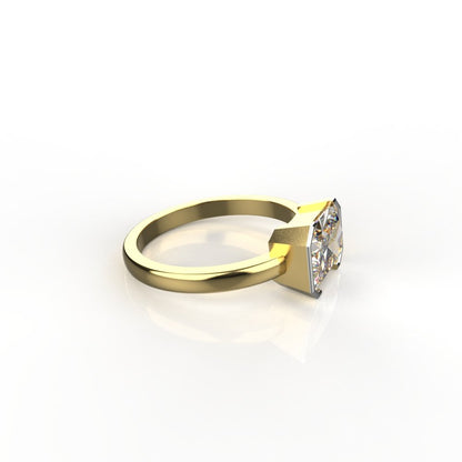 Avarta Jewellery 1.75 Carat Emerald Cut Moissanite Solitaire Unisex Ring