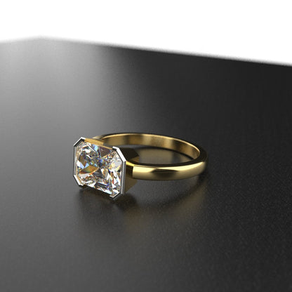 Avarta Jewellery 1.75 Carat Emerald Cut Moissanite Solitaire Unisex Ring