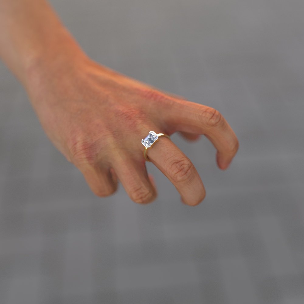 Avarta Jewellery 1.75 Carat Emerald Cut Moissanite Solitaire Unisex Ring Secondary image