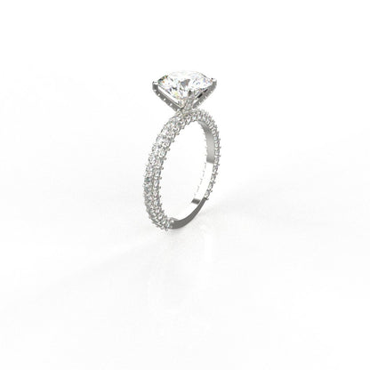 Avarta 18k White Gold 3 Carat Solitaire Moissanite Cocktail Ring