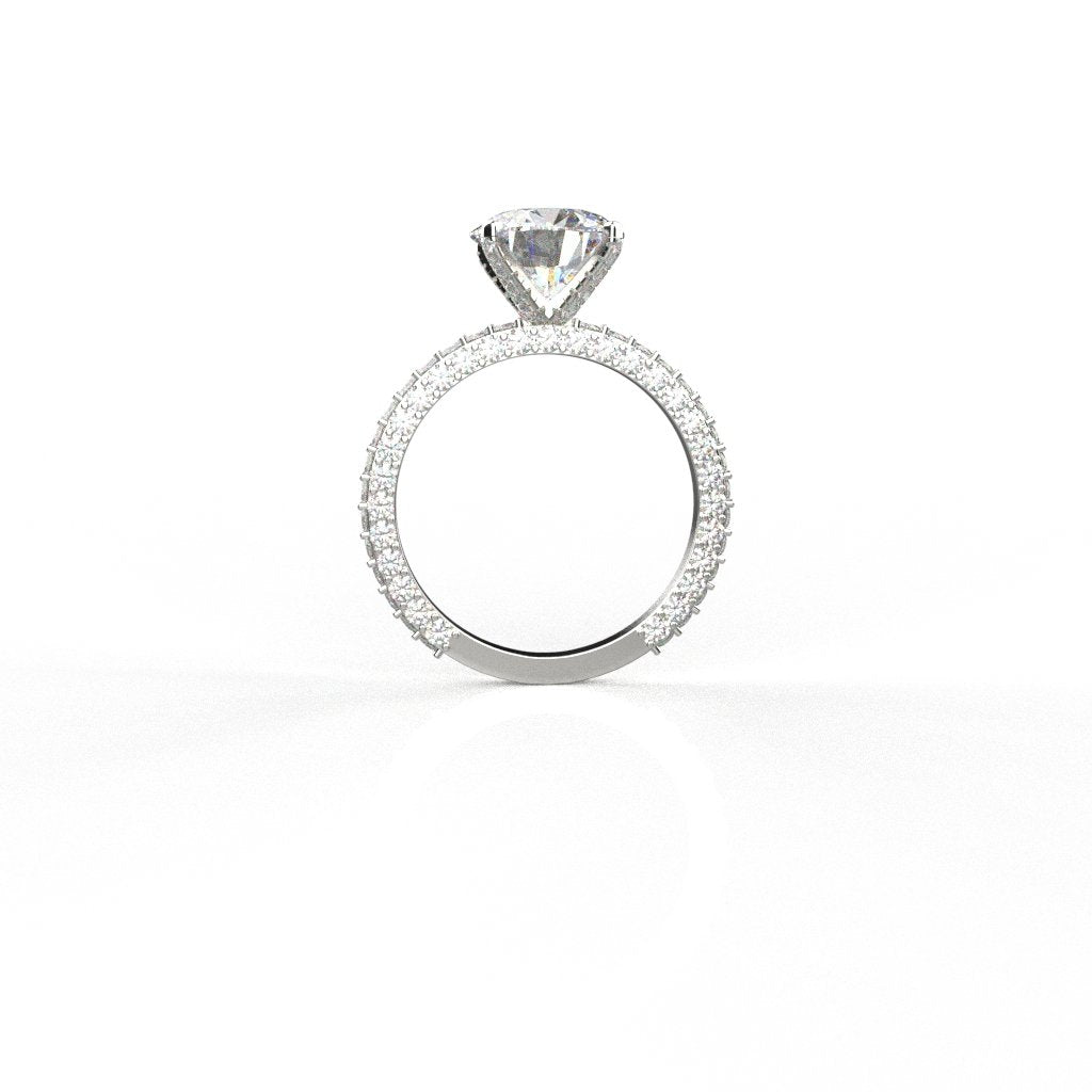 Avarta 18k White Gold 3 Carat Solitaire Moissanite Cocktail Ring