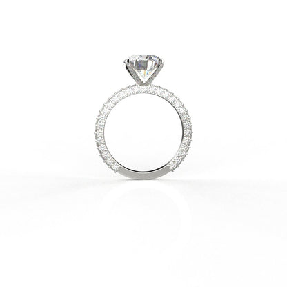 Avarta 18k White Gold 3 Carat Solitaire Moissanite Cocktail Ring