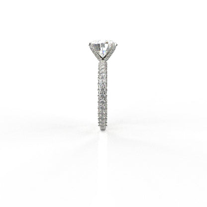 Avarta 18k White Gold 3 Carat Solitaire Moissanite Cocktail Ring