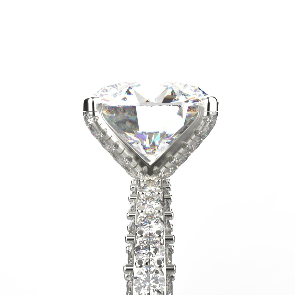 Avarta 18k White Gold 3 Carat Solitaire Moissanite Cocktail Ring