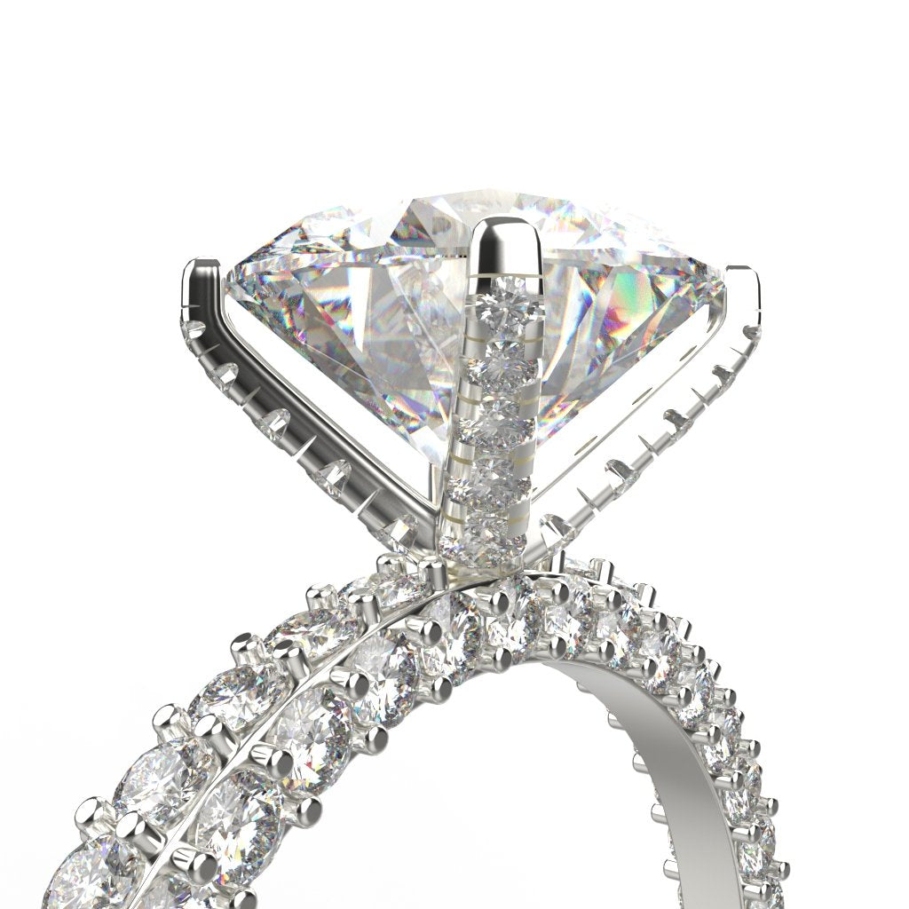 Avarta 18k White Gold 3 Carat Solitaire Moissanite Cocktail Ring