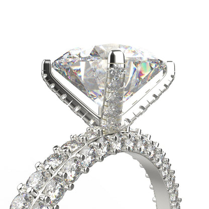 Avarta 18k White Gold 3 Carat Solitaire Moissanite Cocktail Ring