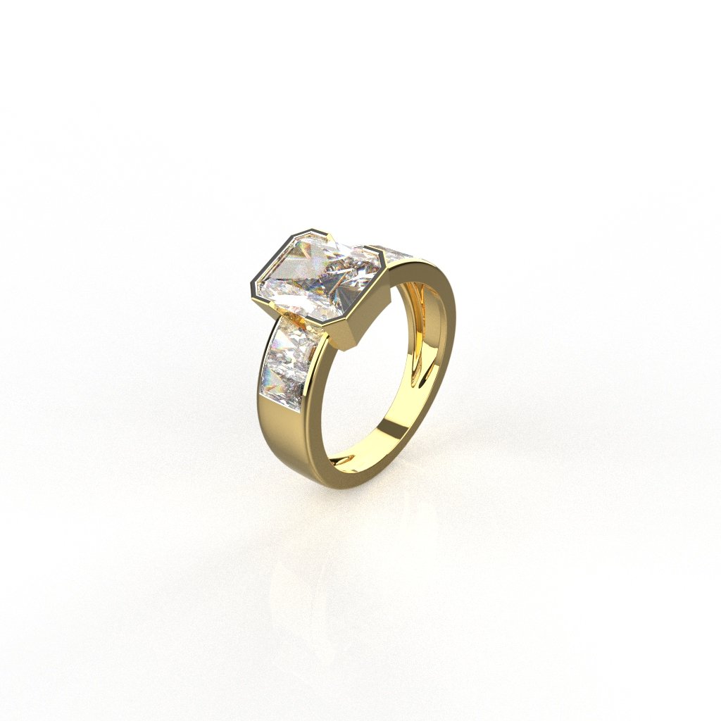 Avarta Jewellery Exclusive 14k Gold Ring with 5 Mesmerizing Moissanites