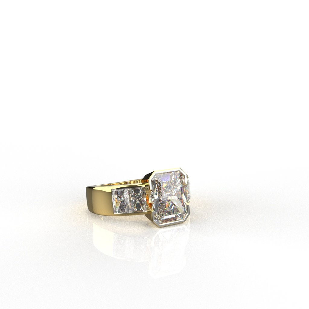 Avarta Jewellery Exclusive 14k Gold Ring with 5 Mesmerizing Moissanites