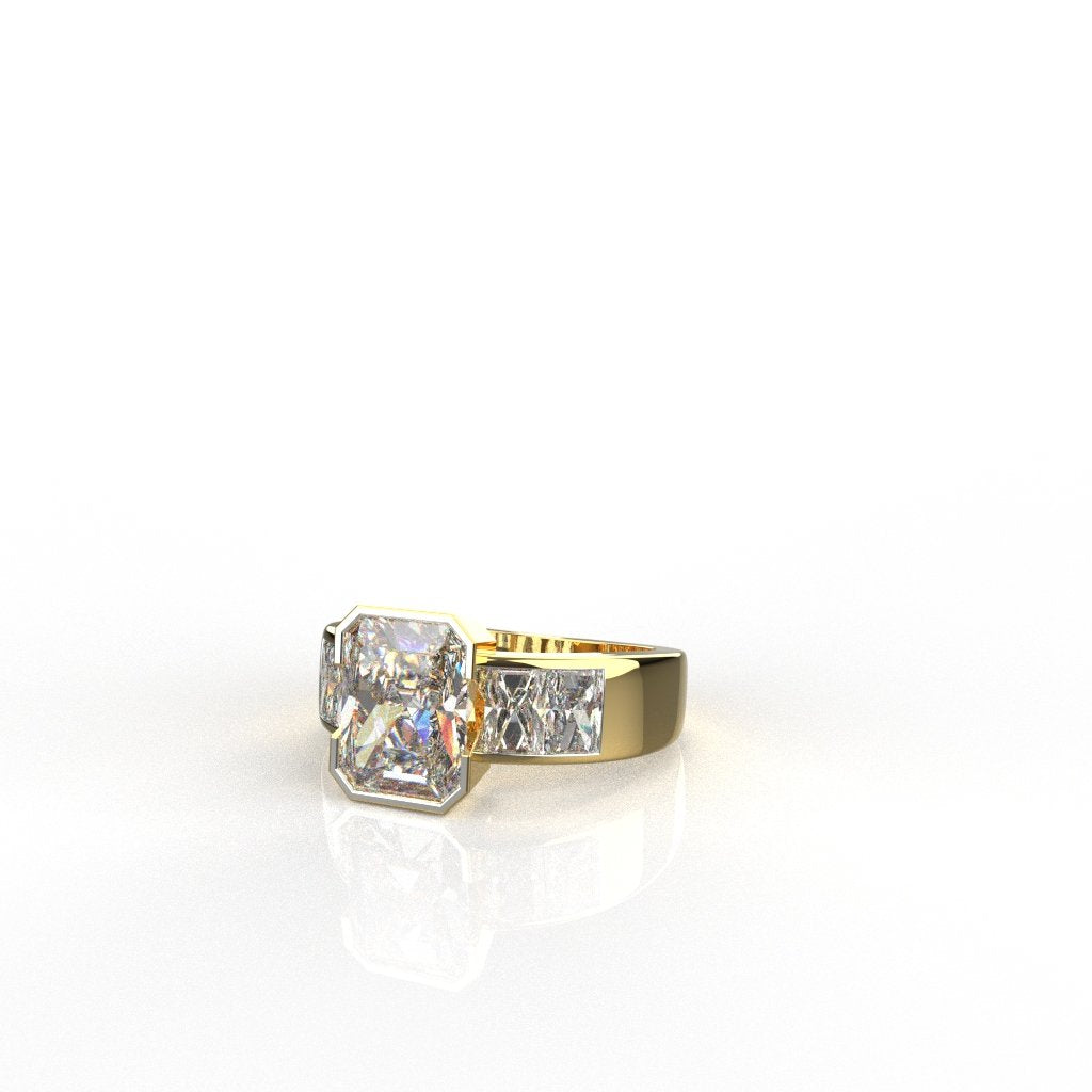 Avarta Jewellery Exclusive 14k Gold Ring with 5 Mesmerizing Moissanites