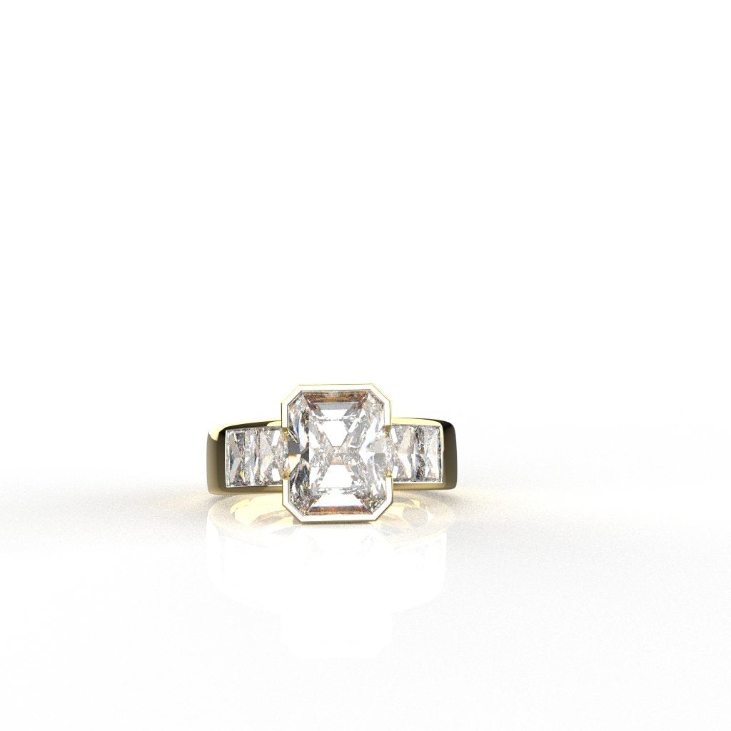 Avarta Jewellery Exclusive 14k Gold Ring with 5 Mesmerizing Moissanites