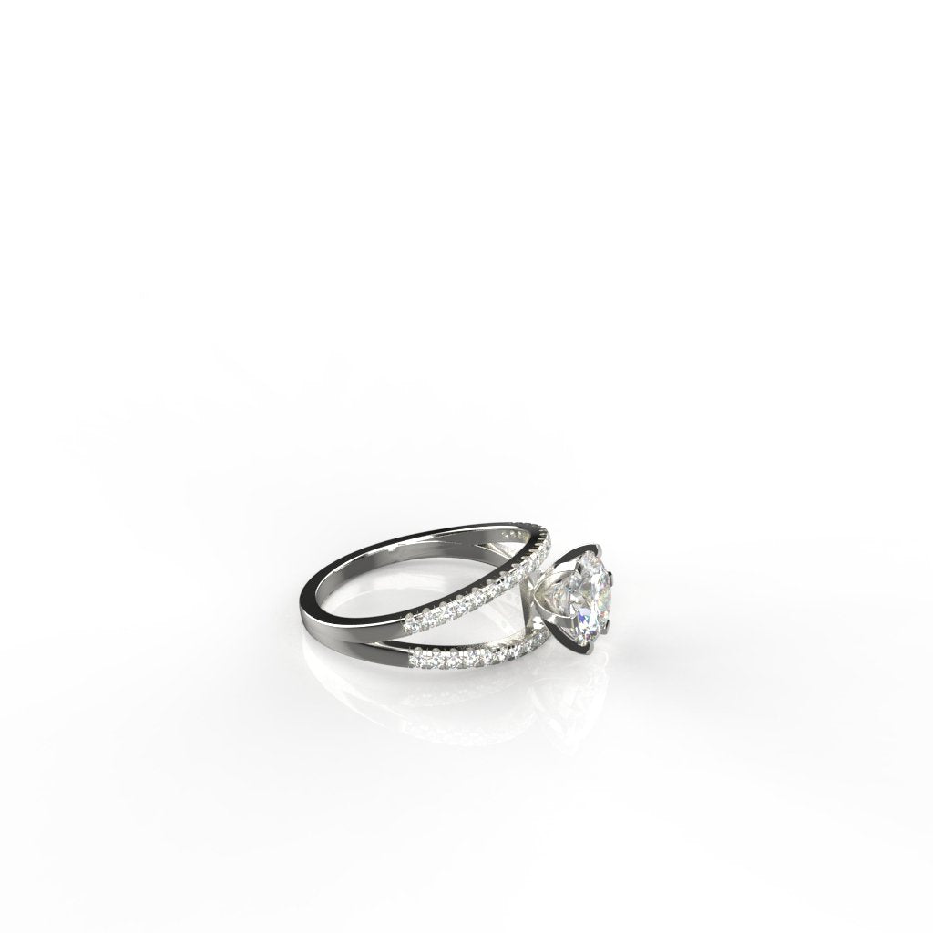 Avarta Jewellery 14k White Gold Bridal Solitaire Moissanites Ring
