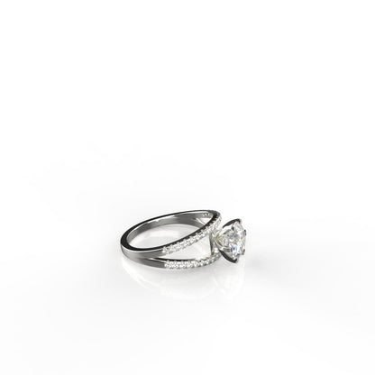 Avarta Jewellery 14k White Gold Bridal Solitaire Moissanites Ring
