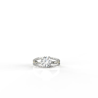 Avarta Jewellery 14k White Gold Bridal Solitaire Moissanites Ring