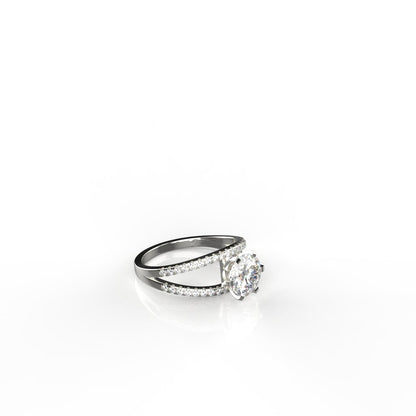 Avarta Jewellery 18k White Gold Bridal Solitaire Moissanites Ring