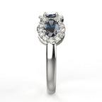 Avarta Jewellery Sterling Silver Blue Sapphire Ring With Moissanite