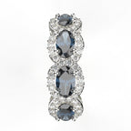 Avarta Jewellery Sterling Silver Blue Sapphire Ring With Moissanite