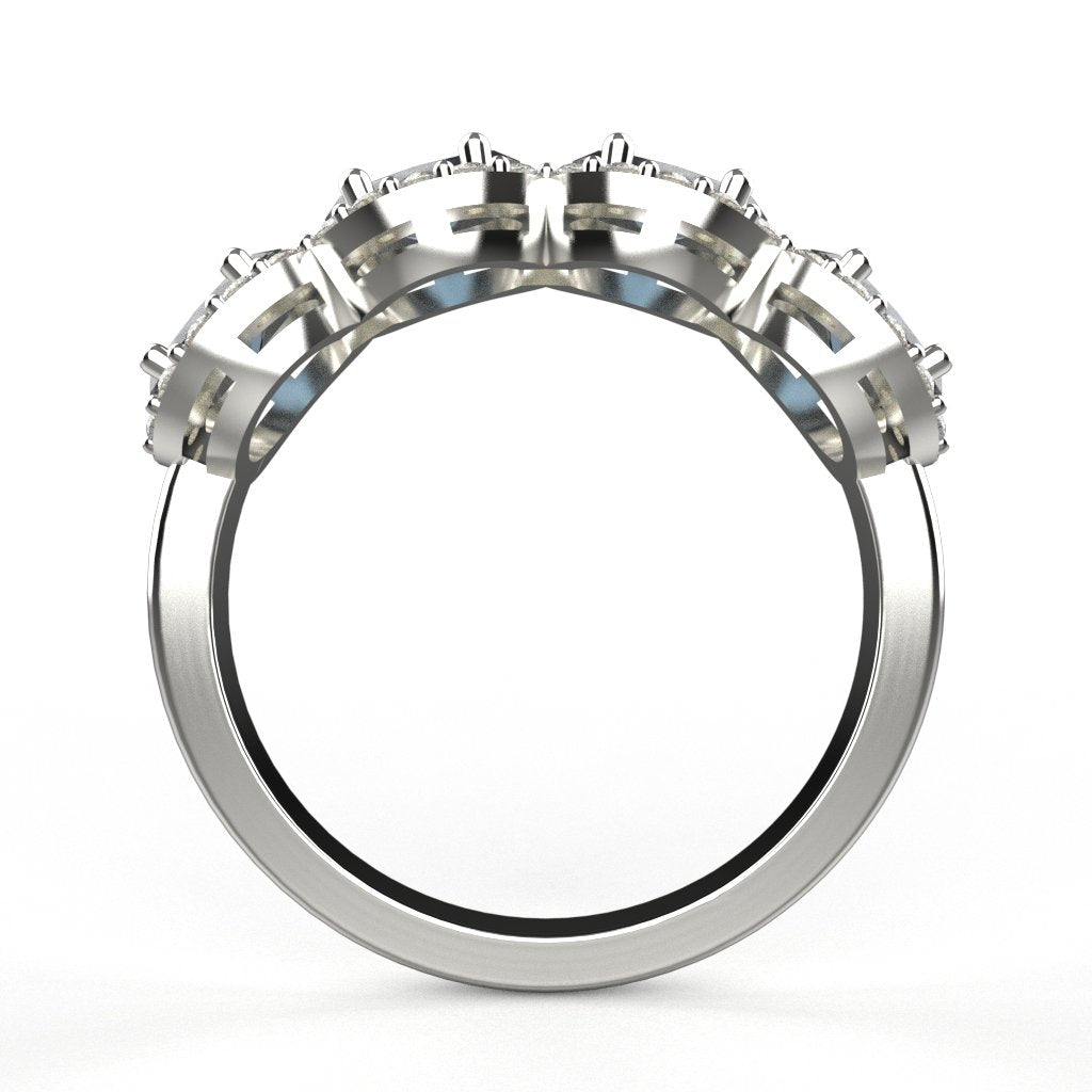 Avarta Jewellery Sterling Silver Blue Sapphire Ring With Moissanite