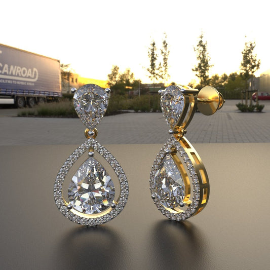 Avarta 18k Gold Moissanite Dangler Earring