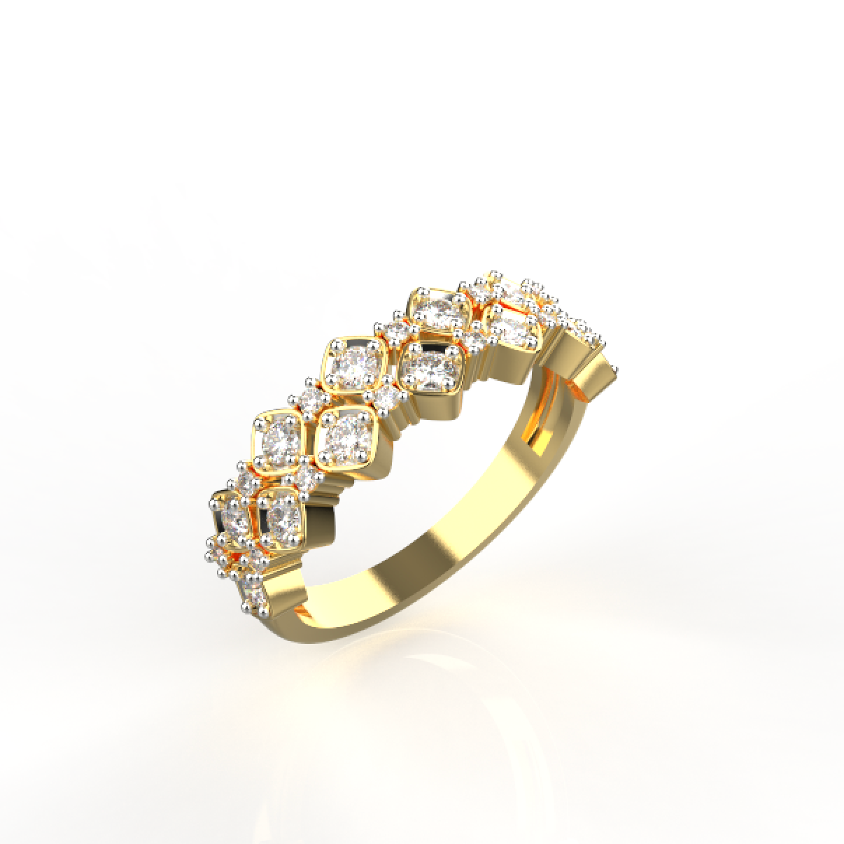 Avarta Jewellery Gold Double Band Diamond Ring in Lab Diamonds Main image