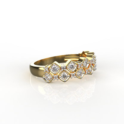 Avarta Jewellery Gold Double Band Diamond Ring in Lab Diamonds