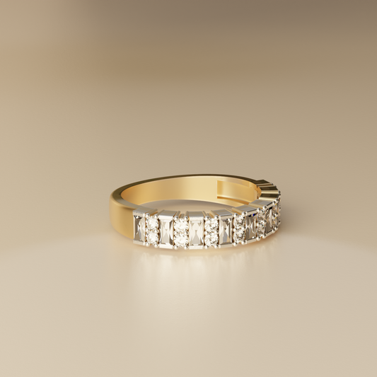 Avarta Jewellery Gold Baguette Lab Grown Diamond Ring