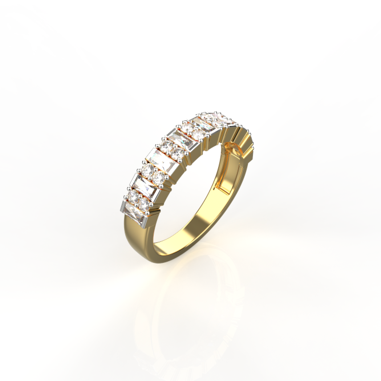 Avarta Jewellery Gold Baguette Lab Grown Diamond Ring Main image