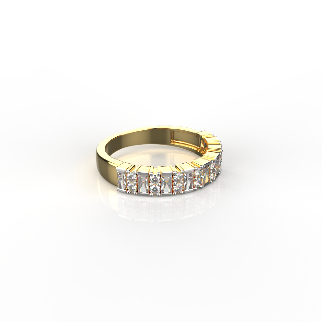 Avarta Jewellery Gold Baguette Lab Grown Diamond Ring